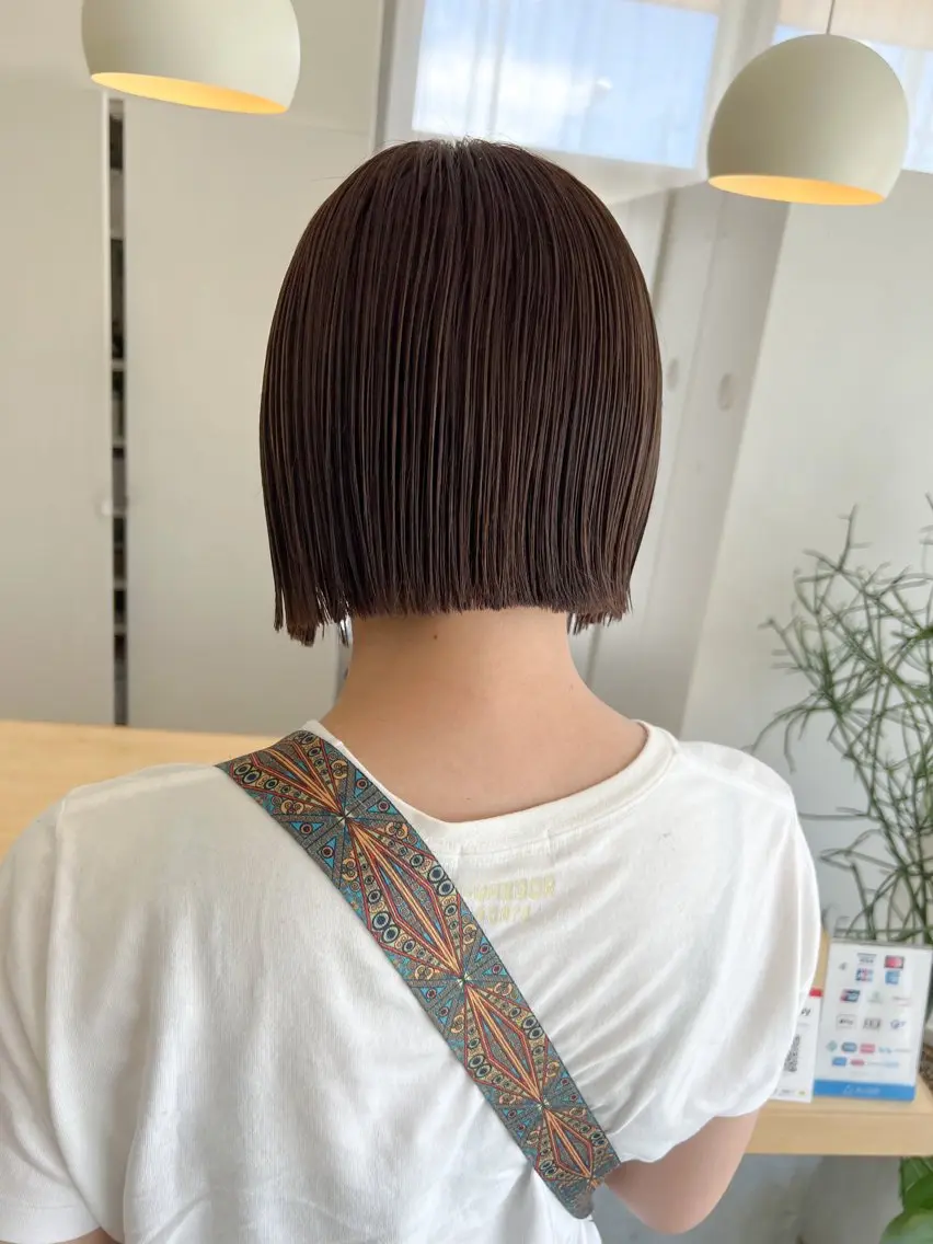 ミディアム 切りっぱなしボブ ボブ カット つくばUtooe's 副店長 寺沢颯のヘアスタイル