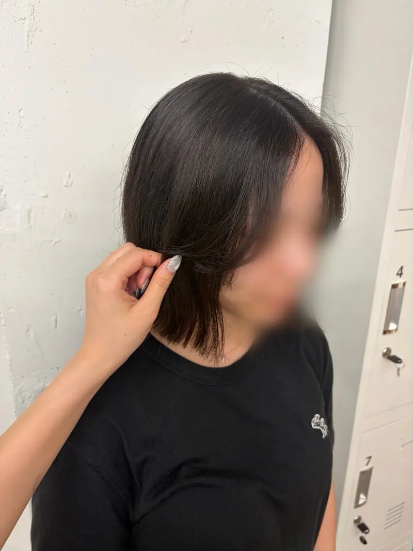 ショート 切りっぱなしボブ ボブ 顔周りカット カット かすみ/名駅徒歩5分 /カットモデルのヘアスタイル