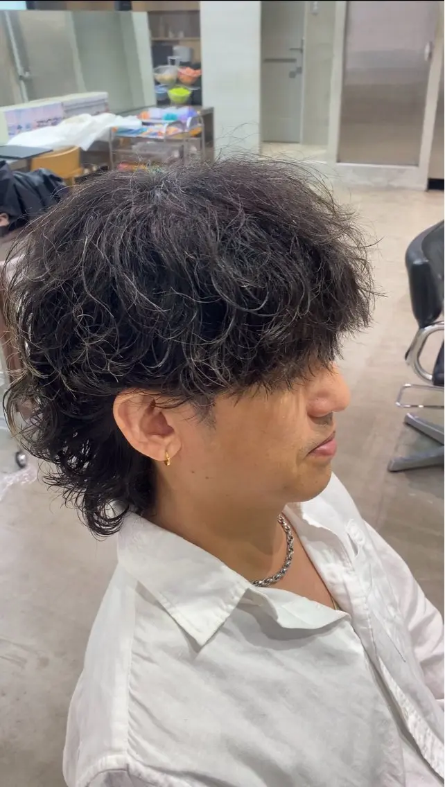 セミロング パーマ メンズ カット パーマ fifth  木下 浬玖のヘアスタイル