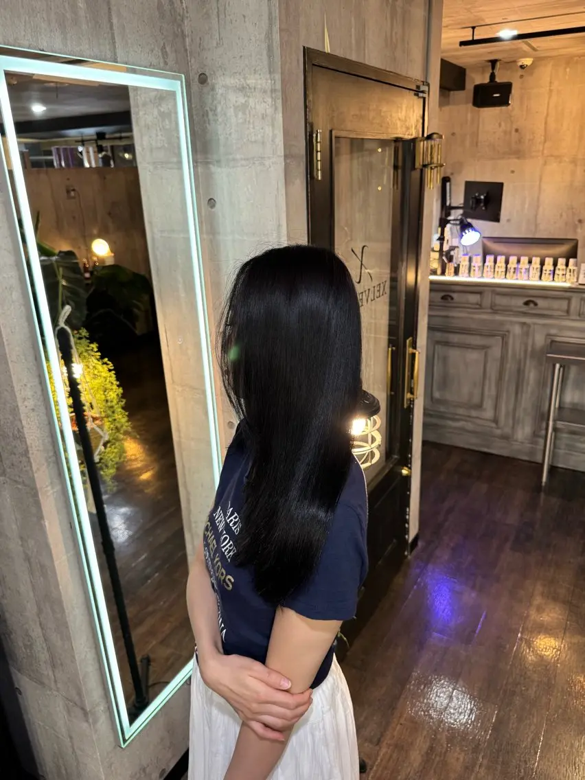 セミロング 縮毛矯正 トリートメント 杉山永 浦安×髪質改善のヘアスタイル