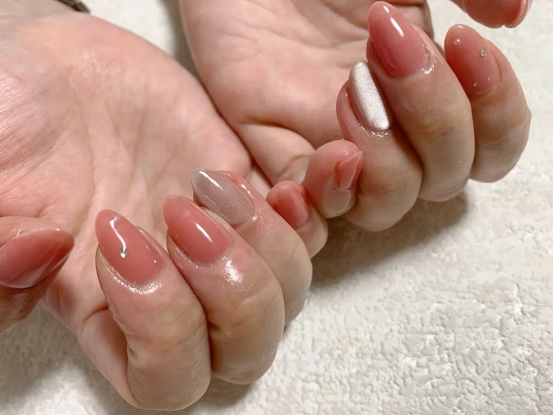 ネイル ジェルネイル キラキラネイル ラメ(グリッター) メンズネイル パラジェル kiki nail たまプラーザのネイルデザイン