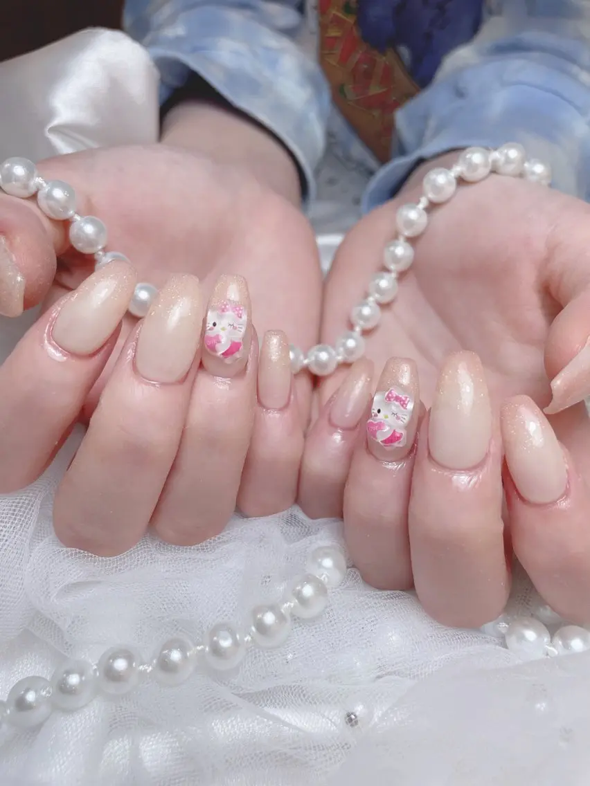 ネイル フットネイル フレンチネイル ジェルネイル ガーリー グラデーション ハンドネイル D.d Nail Moeのネイルデザイン
