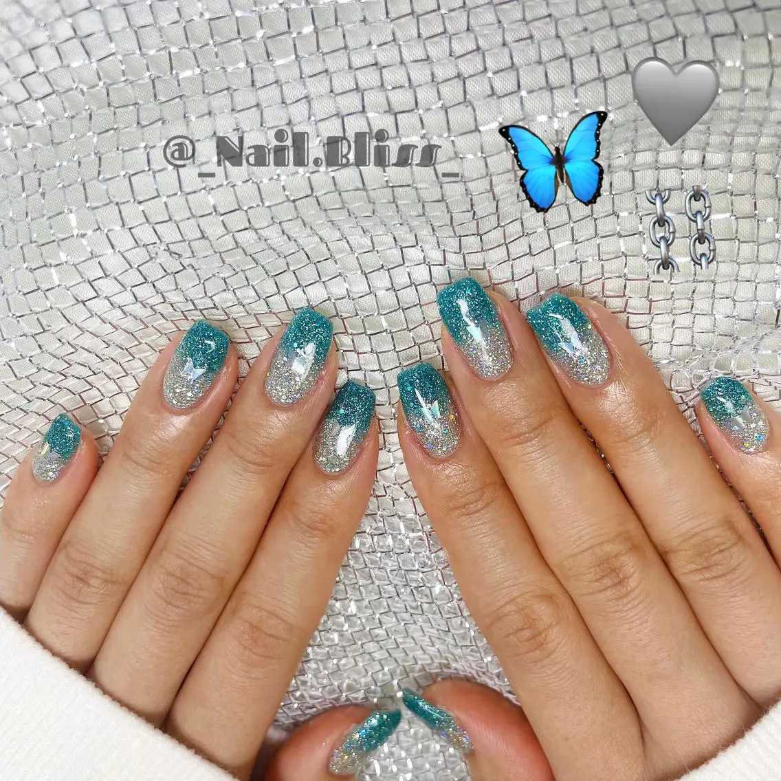 ネイル グラデーション ラメ(グリッター) ラメグラデーション ハンドネイル NAIL BLISSのネイルデザイン