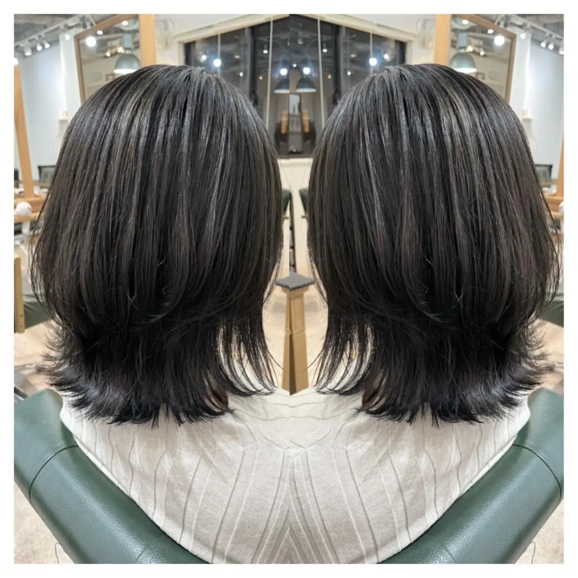 ミディアム カラー カット ヘアカラー トリートメント 村山 茉衣のヘアスタイル