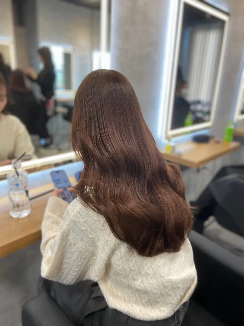 ロング カラー ヘアアレンジ カット ヘアカラー ヘアセット レイヤー×透明感カラ ーHAYATOのヘアスタイル