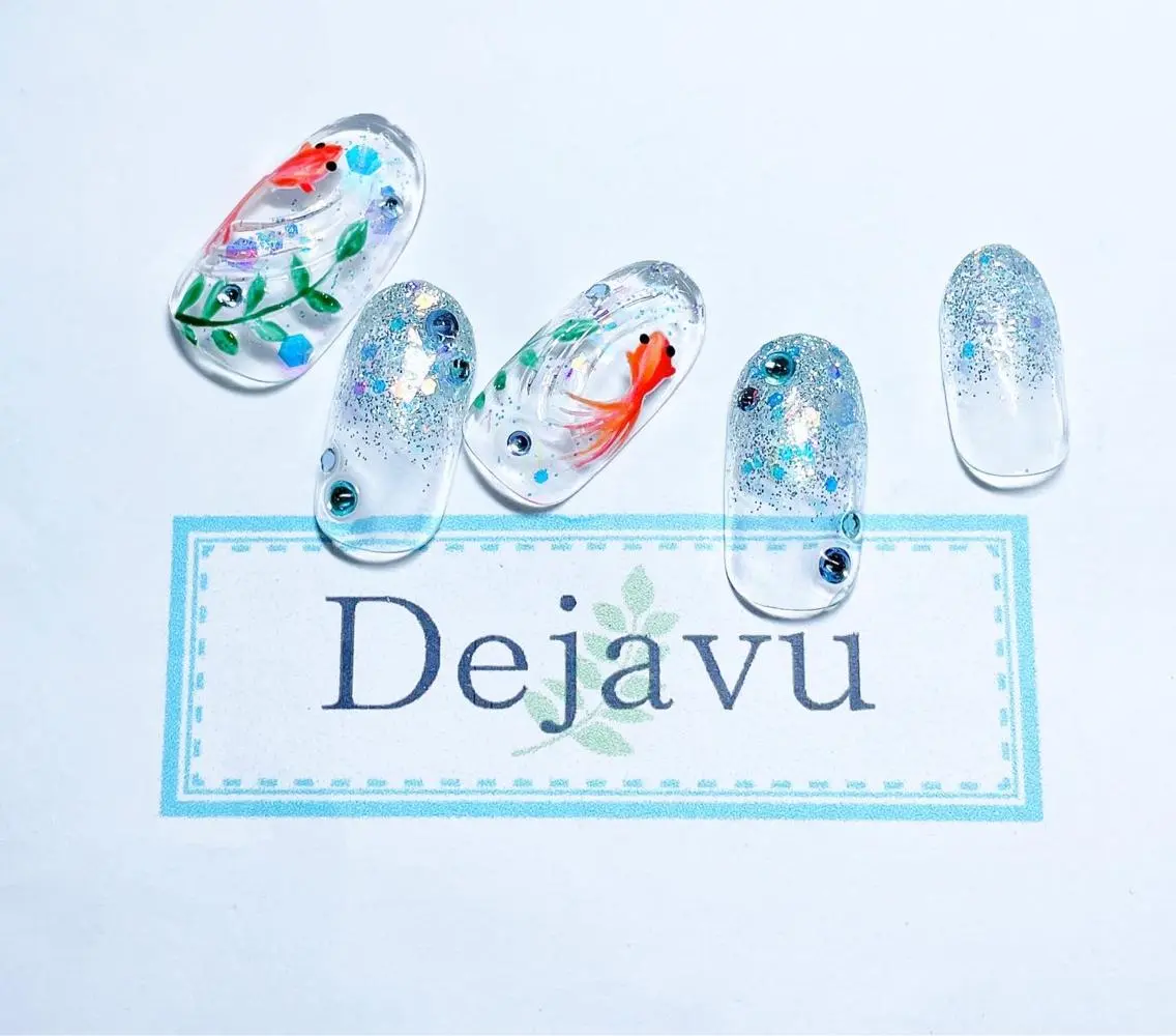 ネイル アートネイル マグネットネイル 夏ネイル Nail salon Dejavu 🌿のネイルデザイン