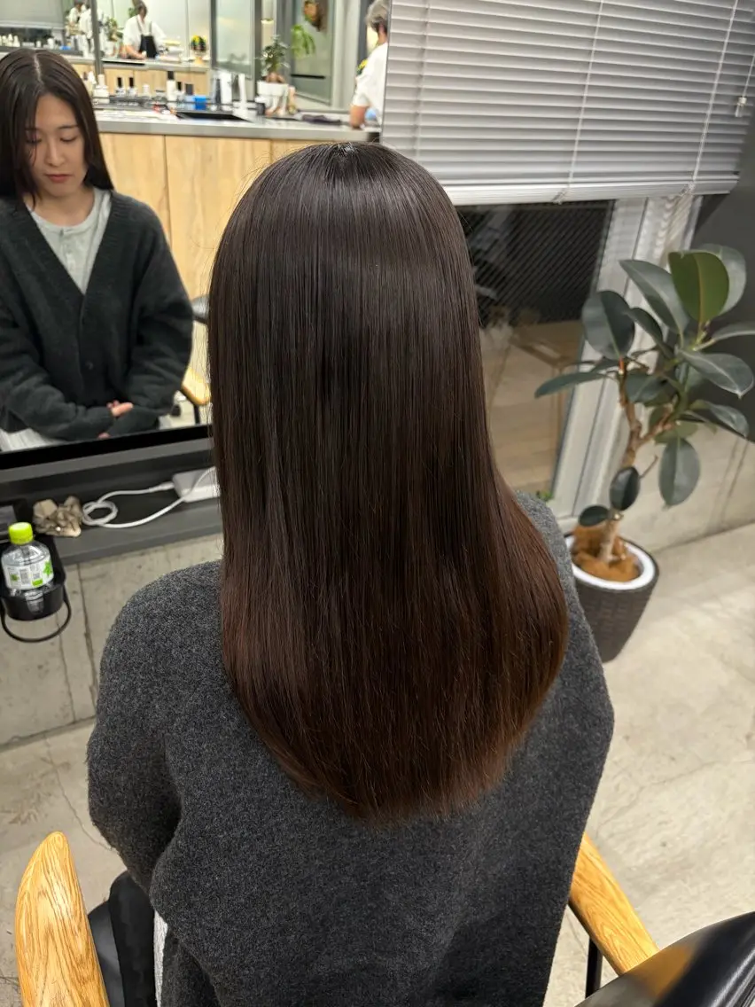 ロング カット 縮毛矯正 透明感カラー/似合わ せカット/大島実加永のヘアスタイル