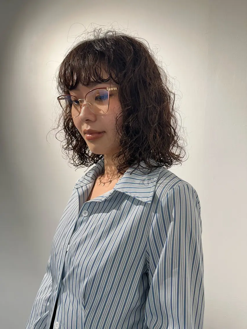 ミディアム パーマ カット パーマ お悩み解決パーマ hana🩰のヘアスタイル