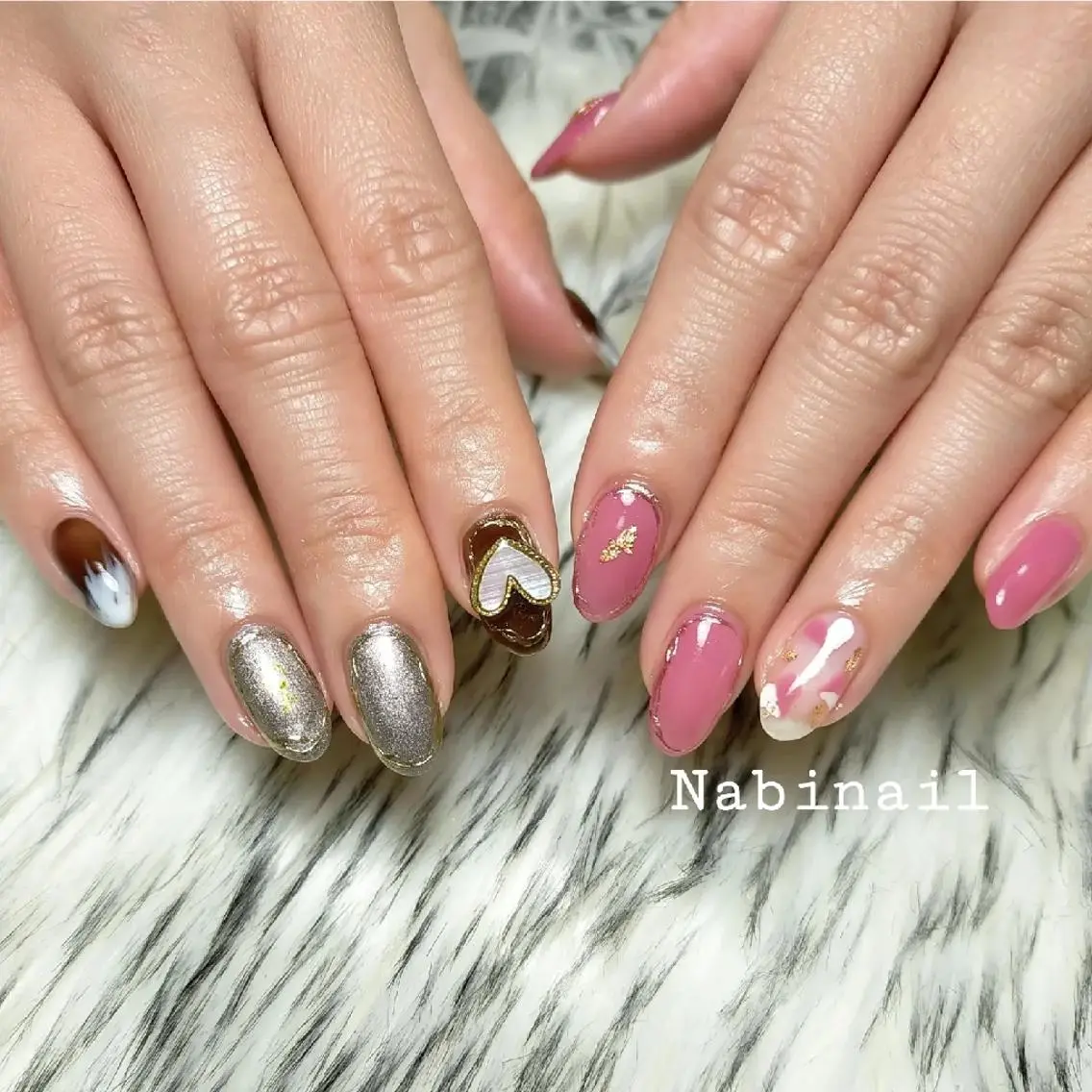 ネイル ハート バレンタイン 西日暮里 Nabinailのネイルデザイン