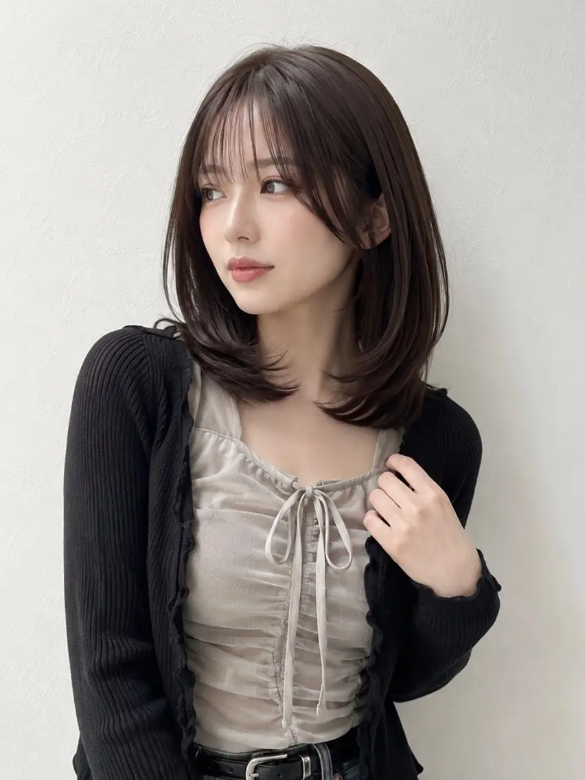 ミディアム カラー アッシュ オレンジ ヘアカラー トリートメント モテ🤍トレンドヘア /新宿/ワカナのヘアスタイル