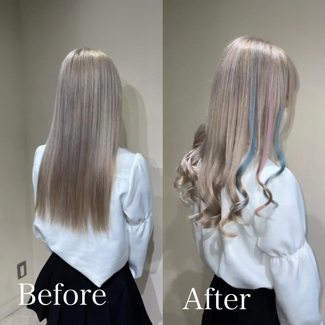 ロング シールエクステ ボブ くびれヘア エクステ 顔まわりレイヤー カット ヘアカラー 渋谷🤍ブリーチの神 🤍Yudaiのヘアスタイル