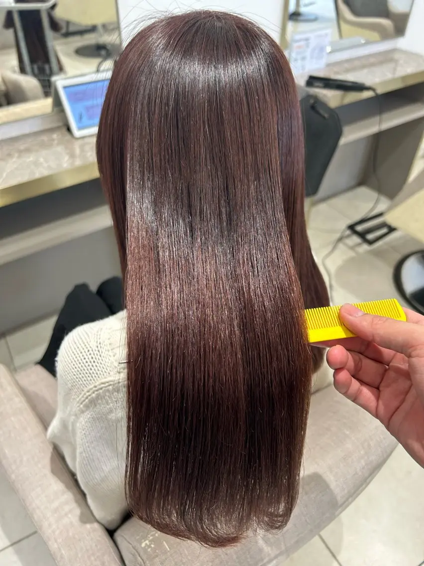 セミロング カラー 透明感カラー 韓国風カラー 髪質改善 韓国風ヘア トリートメント ヘアカラー トリートメント 渡辺　亮/髪質改善 レイヤーカットのヘアスタイル