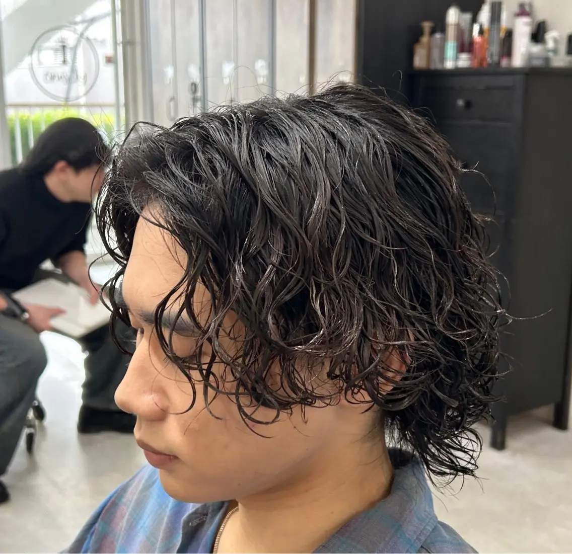 パーマ メンズ パーマ トリートメント ヘッドスパ ヘアセット カズキ🌼曲がる 縮毛矯正のヘアスタイル