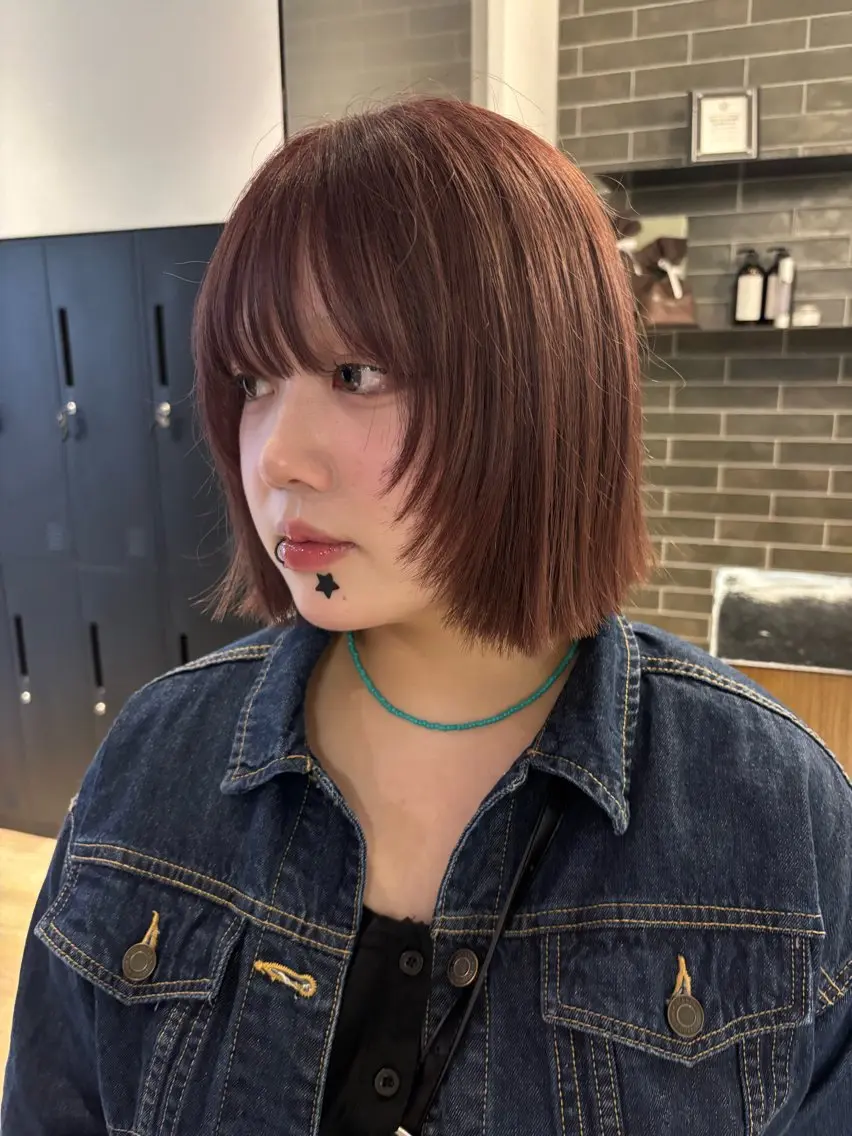 ショート ボブレイヤー ボブ レイヤーカット カット ヘアカラー トリートメント 西田  美侑/ 前髪・顔周りカットのヘアスタイル