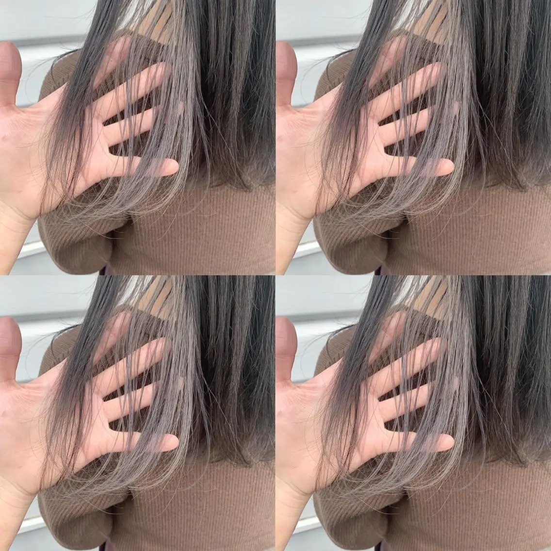 セミロング カラー グレージュ シルバー ヘアカラー 袴田 伊代のヘアスタイル