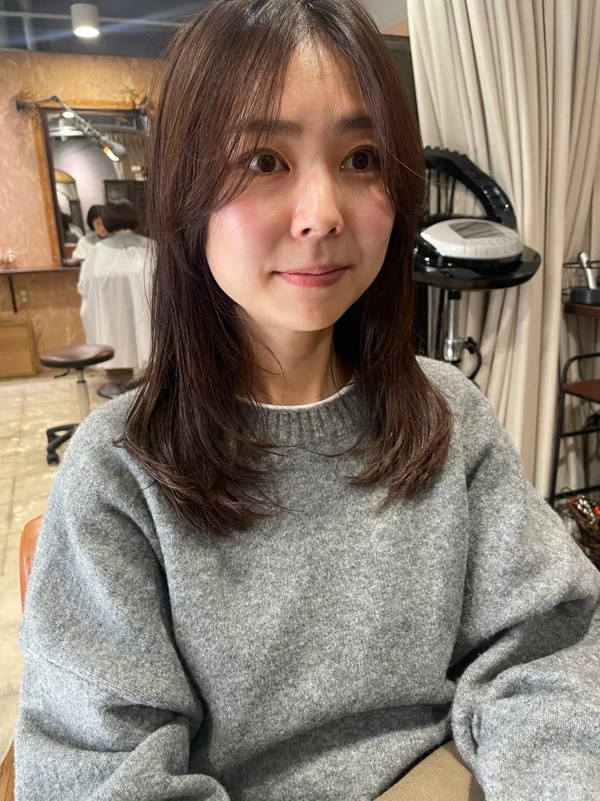 ロング レイヤーカット カット ヘアカラー トリートメント ayane⭐️ボブ・ ショート・パーマのヘアスタイル