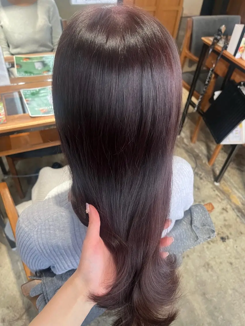 セミロング カット ヘアカラー トリートメント 小顔カット/韓国 カラー🌙shikiのヘアスタイル