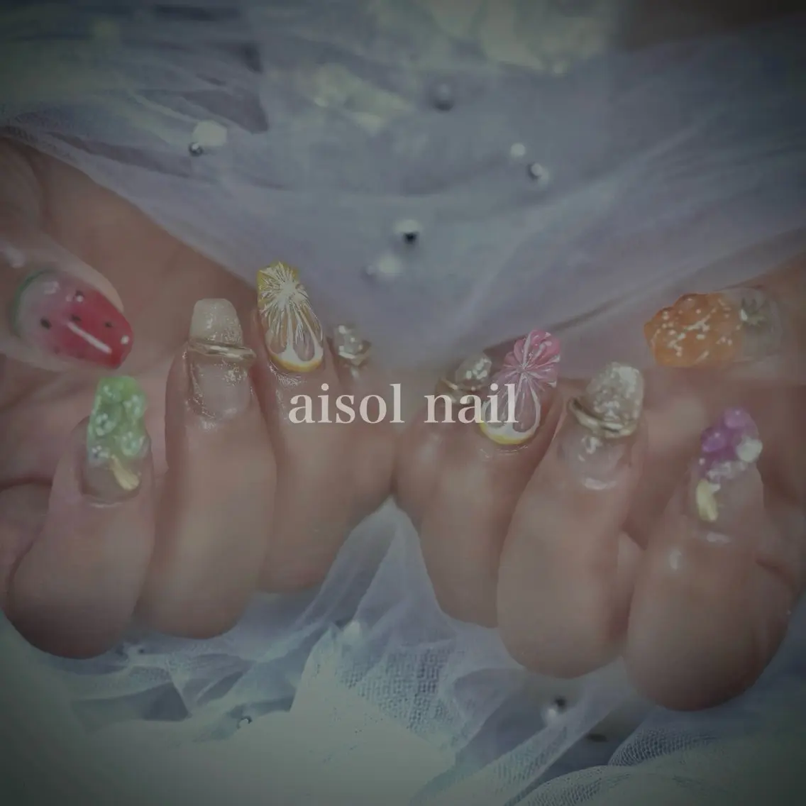 ネイル 持ち込み ハンドネイル Aisol nail salonのネイルデザイン