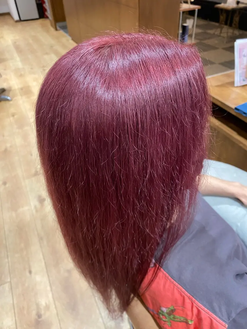 ロング カラー ピンクカラー ピンクパープル パープルカラー ヘアカラー 暖色系カラー まおのヘアスタイル