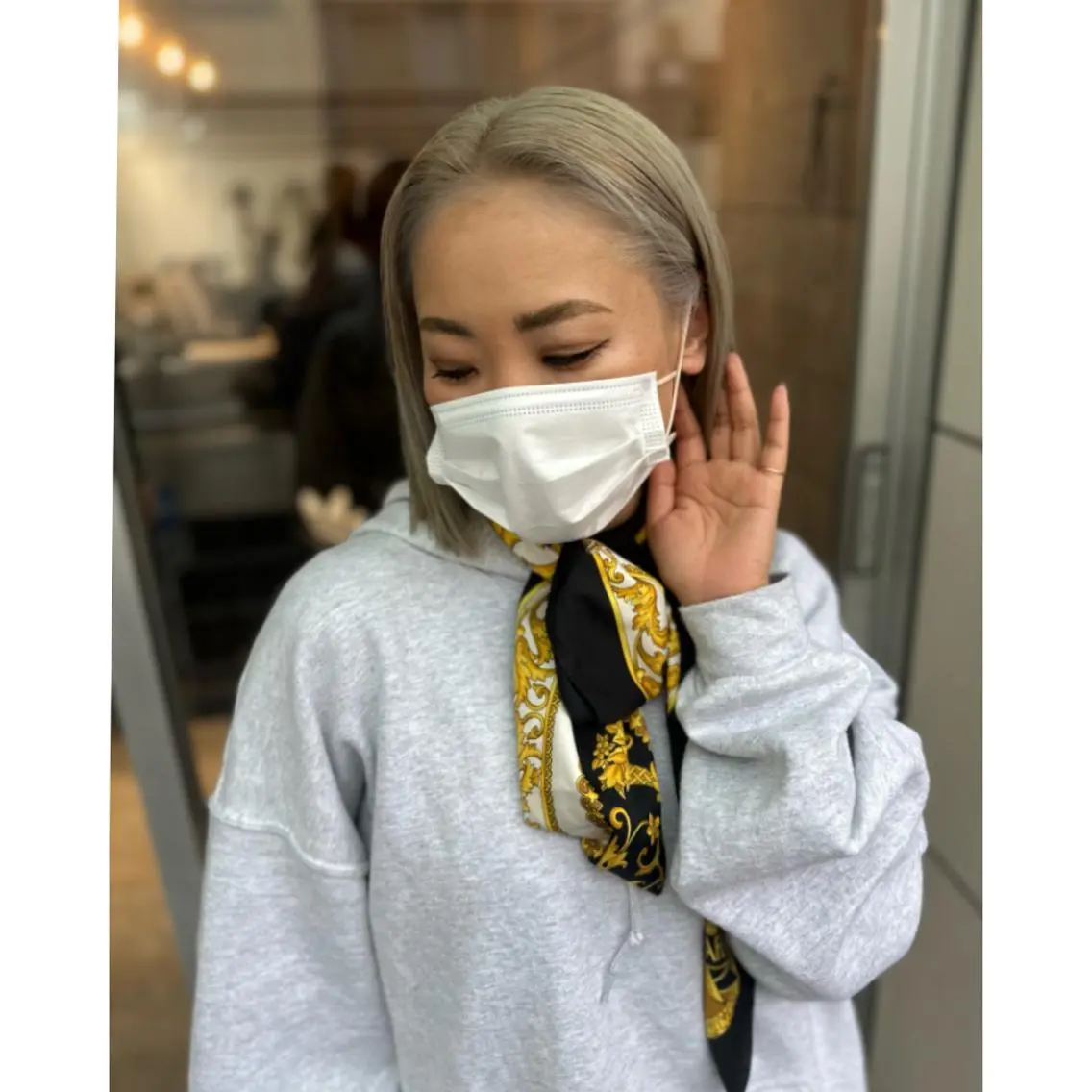 セミロング カラー ヘアアレンジ メンズ キッズ メンズブリーチ メンズハイトーン メンズパーマ セミロングパーマ ブリーチ BRAIDS💎愛子 大人ハイライト💎のヘアスタイル