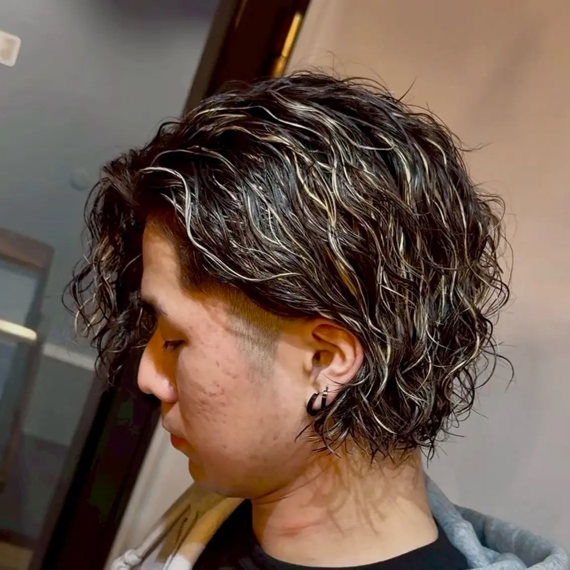 ショート パーマ メンズ シャドウ ツイスパ ニュアンスおがたのヘアスタイル