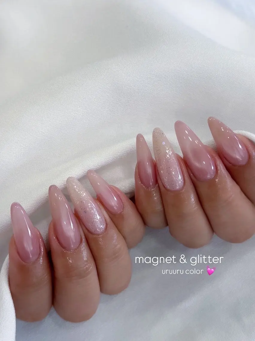 ネイル マグネットネイル オフィスネイル ピンク ハンドネイル richeri beautyのその他イメージ