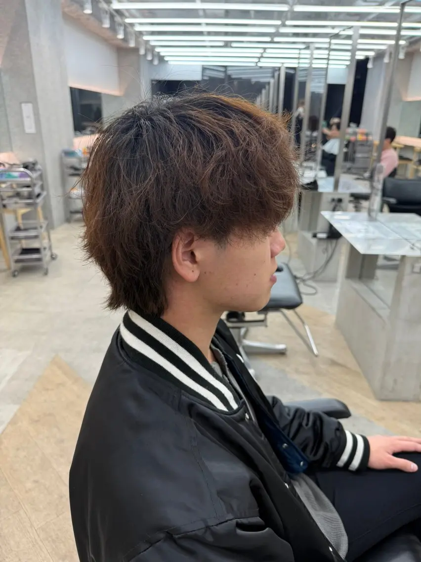 カラー パーマ メンズ キッズ メンズウルフカット ウルフカット 栄💗レイヤーカット ｜パーマ｜haruのヘアスタイル