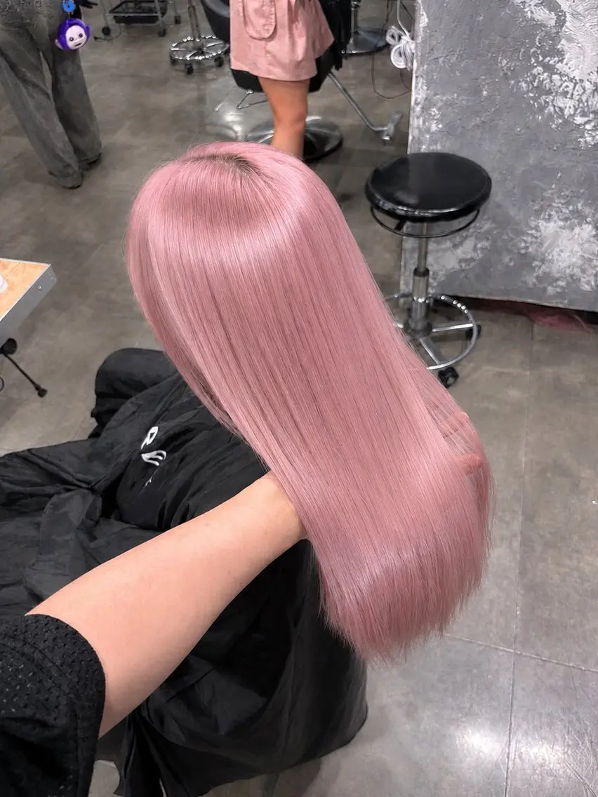 ロング カラー ヘアカラー トリートメント 🧸ハイトーン/ミル クティー🧸のヘアスタイル
