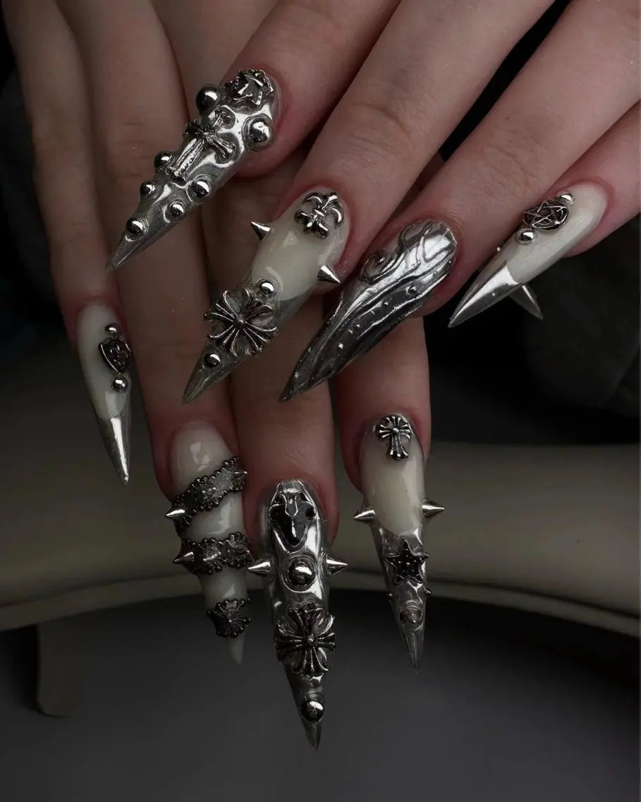 ネイル ガーリー キラキラネイル 韓国ネイル ロングネイル シンプルネイル ハンドネイル Genie Mika Nailsのネイルデザイン