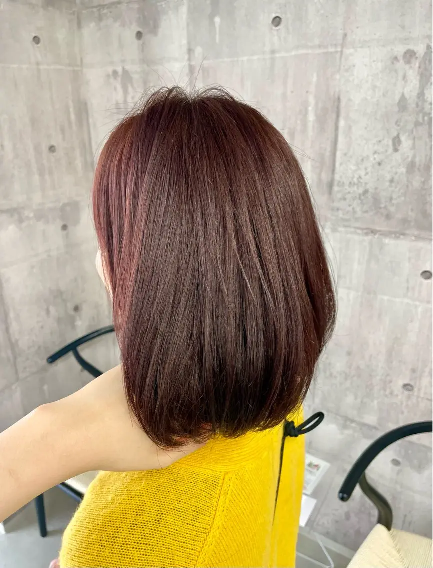 カラー ブラウンカラー レッドカラー デート 錦 茉李 @lm.mari03のヘアスタイル