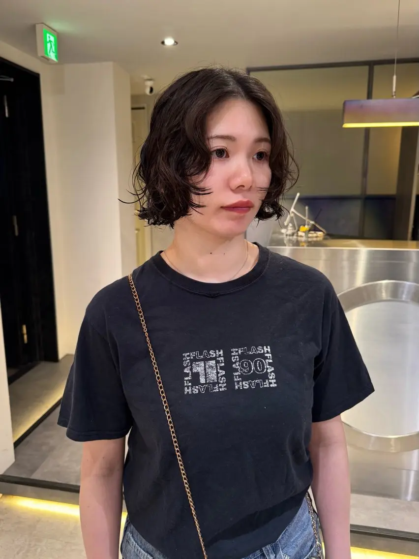 ショート パーマ ニュアンスパーマ Qin shaire salonのヘアスタイル