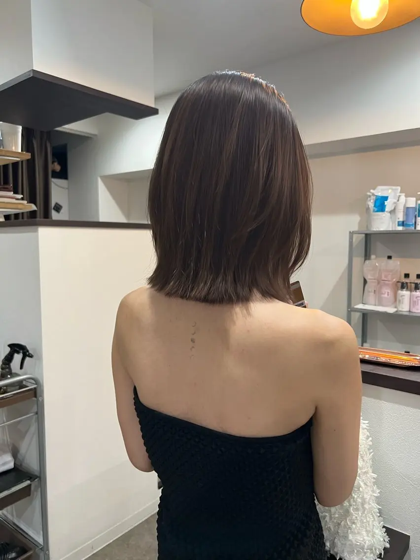 ミディアム カット ヘアカラー トリートメント 艶髪/髪質改善 【熊野隼人】のヘアスタイル