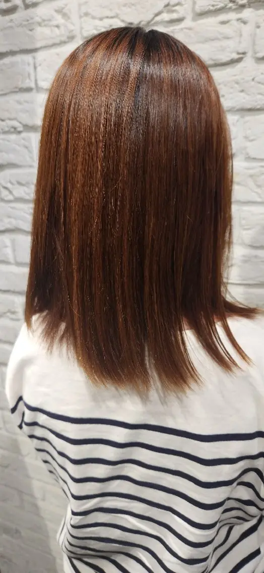 ミディアム カラー カット 植田 沙織のヘアスタイル