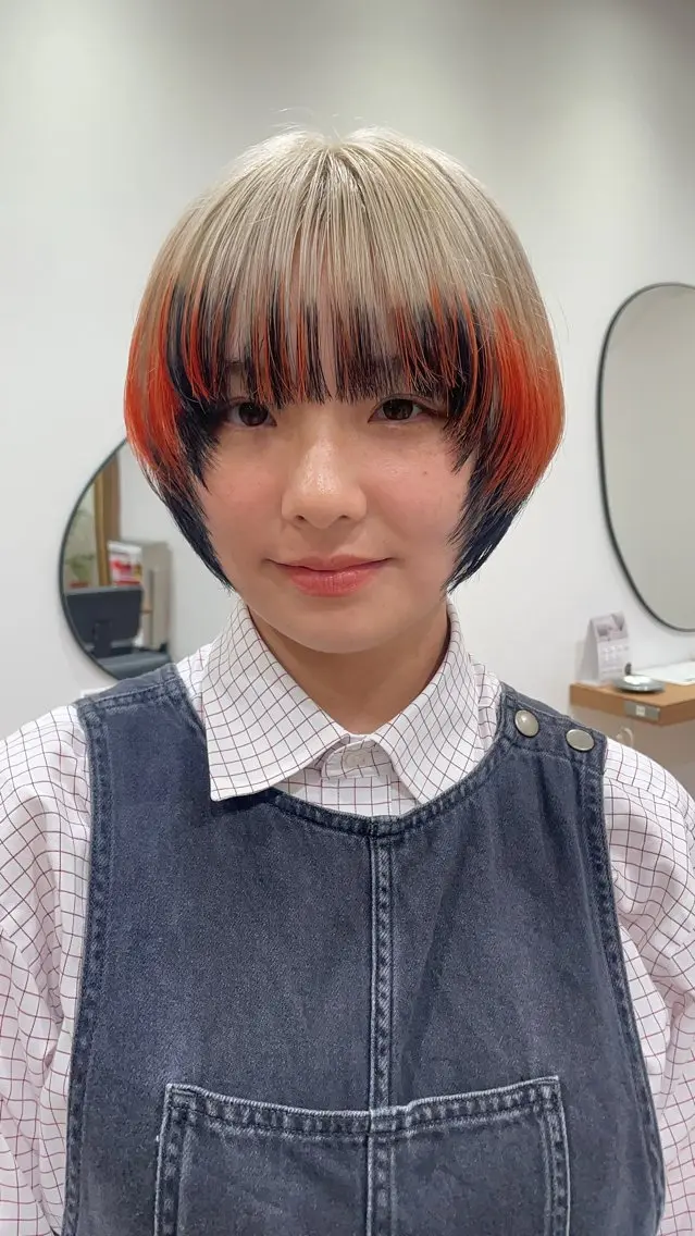 ショート ショートヘア カット ヘアカラー トリートメント 矯正パーマ、ベージュ ボブカット🫧のヘアスタイル