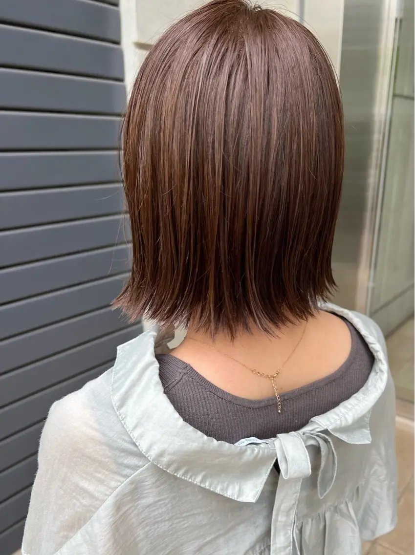 ミディアム カラー ベージュカラー 透明感カラー バイオレットカラー ボブ カット ヘアカラー IKU顔周りレイヤー /ボブ/透明感カラーのヘアスタイル