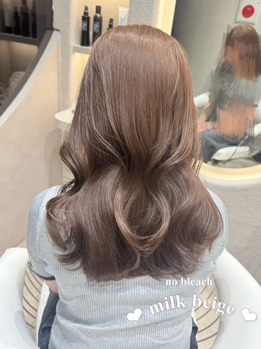 セミロング カラー ブリーチ 透明感カラー ダブルカラー ブリーチなしカラー カット ヘアセット 🍑艶髪/艶カラー 🍑MOMOKA🍑のヘアスタイル