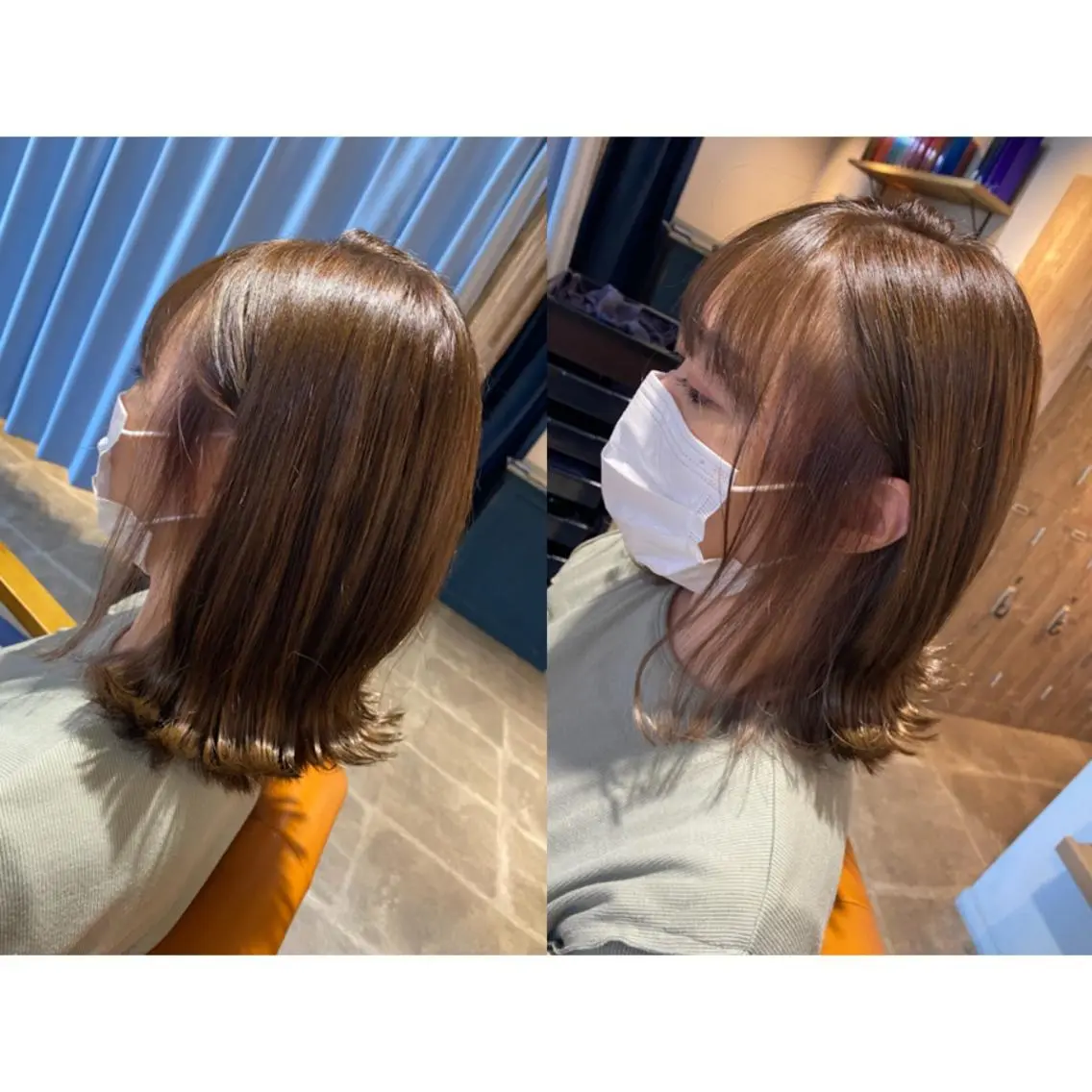 カラー 🩵盛れる顔周り/ 艶カラーemi🩵のヘアスタイル
