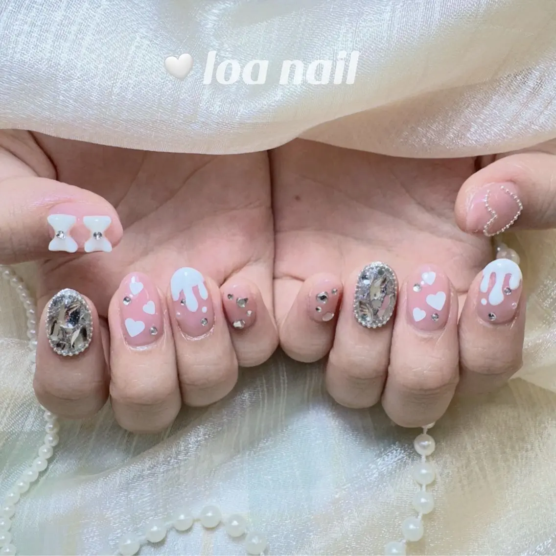 ネイル ハート リボン princess👑 木戸　唯のネイルデザイン