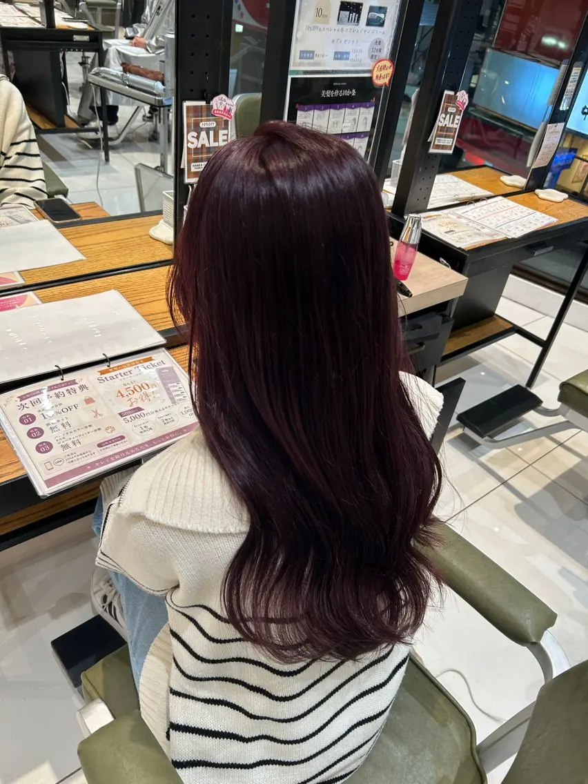 ロング カラー ブリーチ ダブルカラー ブリーチなしカラー レッドカラー ヘアカラー トリートメント ダブルカラー 🩷Rio🩷のヘアスタイル