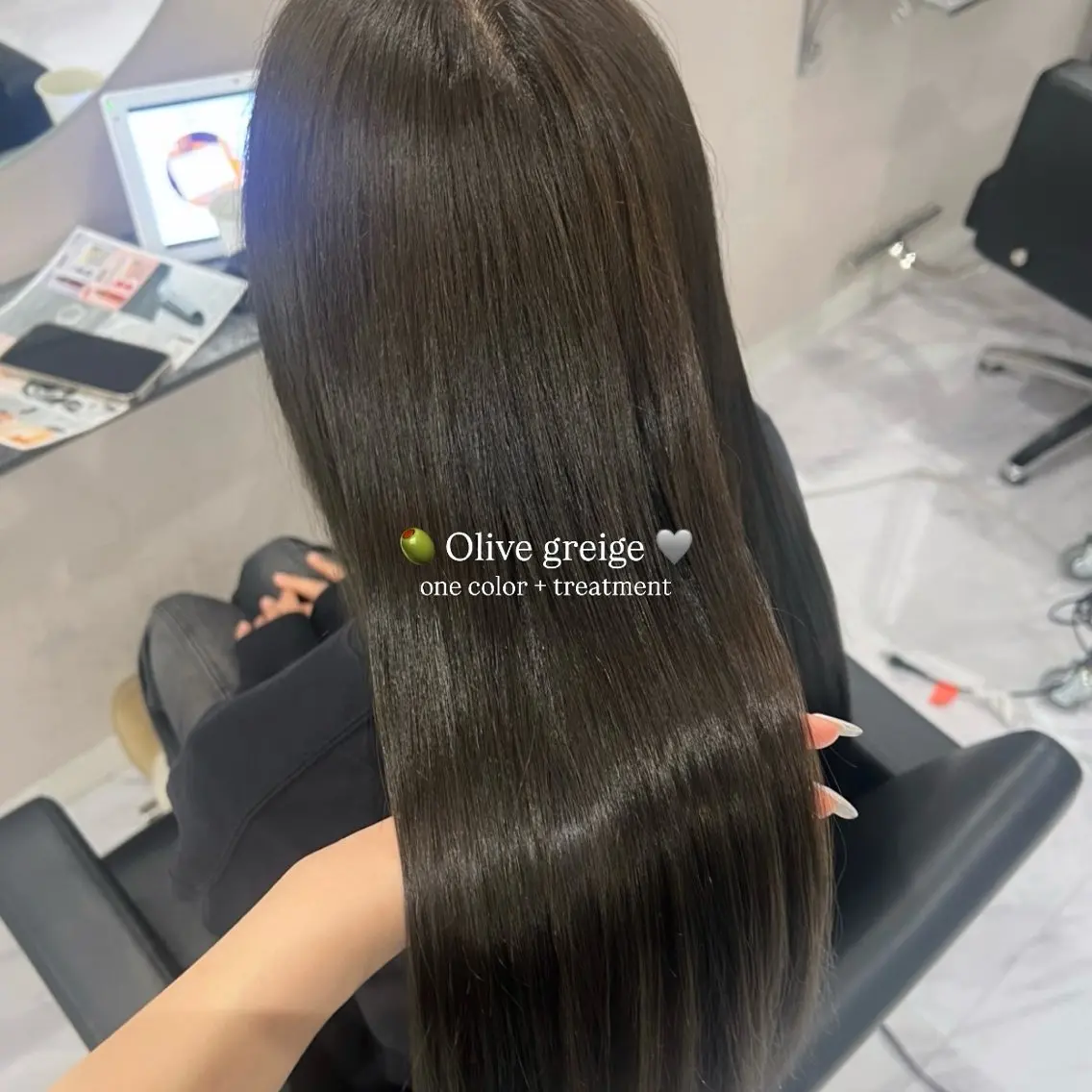 【🩶ご新規様人気2位🩶】 艶カラー🫧➕カット‪✂️➕髪質改善トリートメント🦋♡（ 土日祝＋1,100円 ）の写真