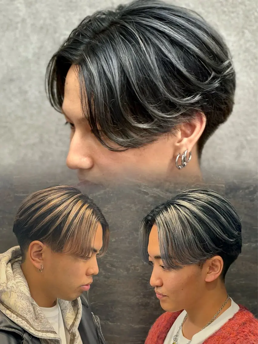 カラー パーマ メンズ メンズバレイヤージュ バレイヤージュ カット ヘアカラー 札幌メンズ指名 No. 1/光👑のヘアスタイル
