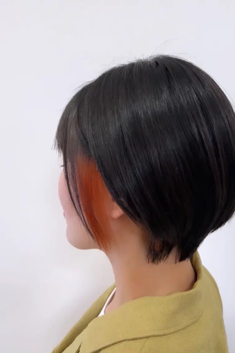 ショート カラー ヘアカラー ボブパーマ/メンズ カワカミサトミ🐨のヘアスタイル