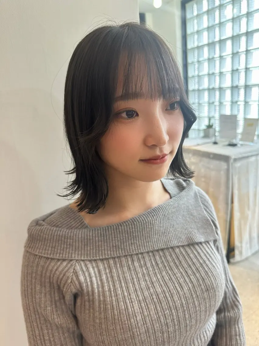 ミディアム カラー 髪質改善 中川 翔のヘアスタイル
