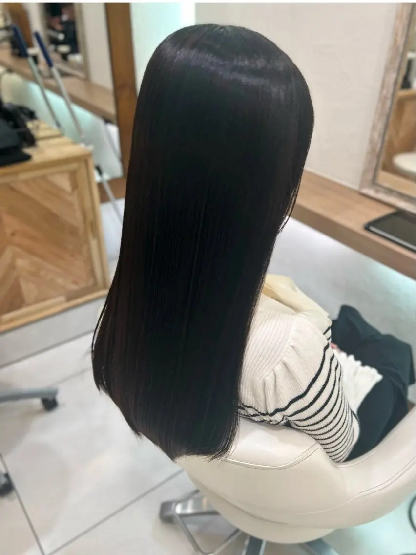 ロング パーマ カット 縮毛矯正 トリートメント 縮毛矯正/髪質改善/ 艶髪ササキナツミのヘアスタイル