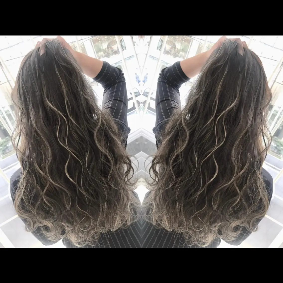 ロング カラー アクアカラー ブリーチ ケアブリーチ 髪質改善 縮毛矯正 カット ヘアカラー トリートメント ヘアセット LAS 代表 ナガカワ コウヘイのヘアスタイル