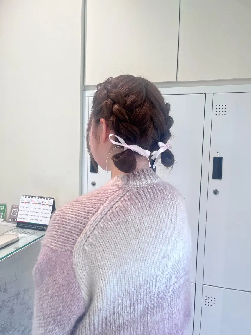 ヘアアレンジ 透け感/ベージュ カラー/tuburaのヘアスタイル