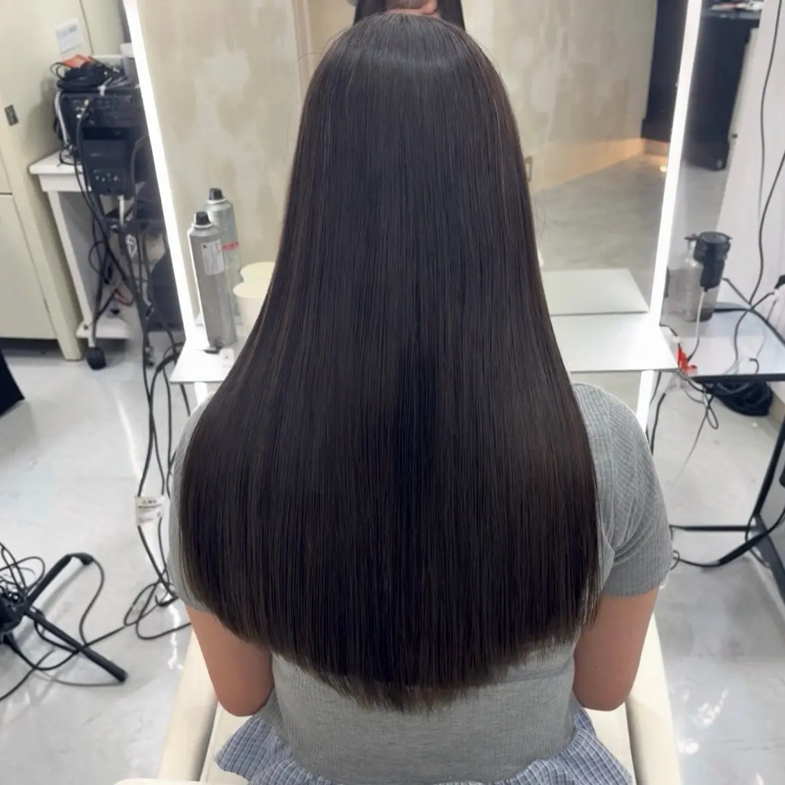 セミロング カラー アッシュ ベージュカラー ブリーチ ケアブリーチ ダブルカラー 透明感カラー/韓国 🩶ゆきのヘアスタイル