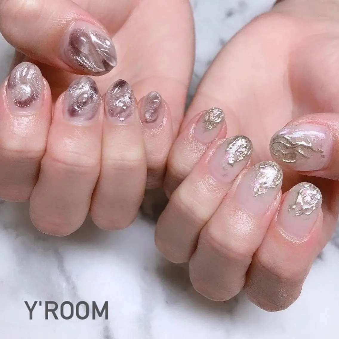 ネイル オーロラネイル フラッシュネイル フットネイル ジェルネイル 氷ネイル・うるうるネイル ハンドネイル YUKA （ネイリスト）のネイルデザイン