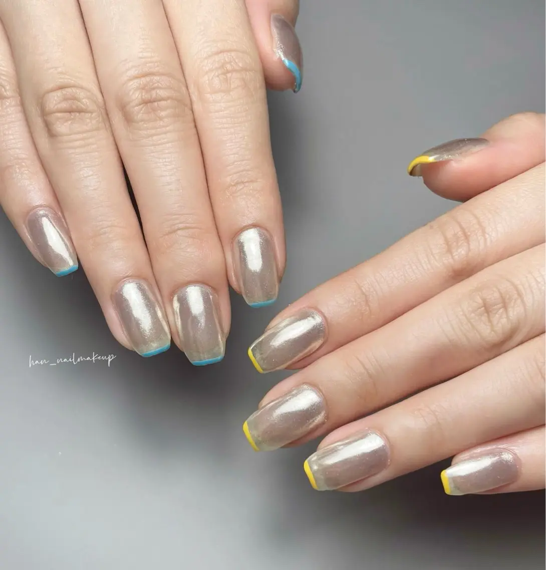 ネイル フレンチネイル ミラーネイル ハンドネイル Himari Nail Salonのネイルデザイン