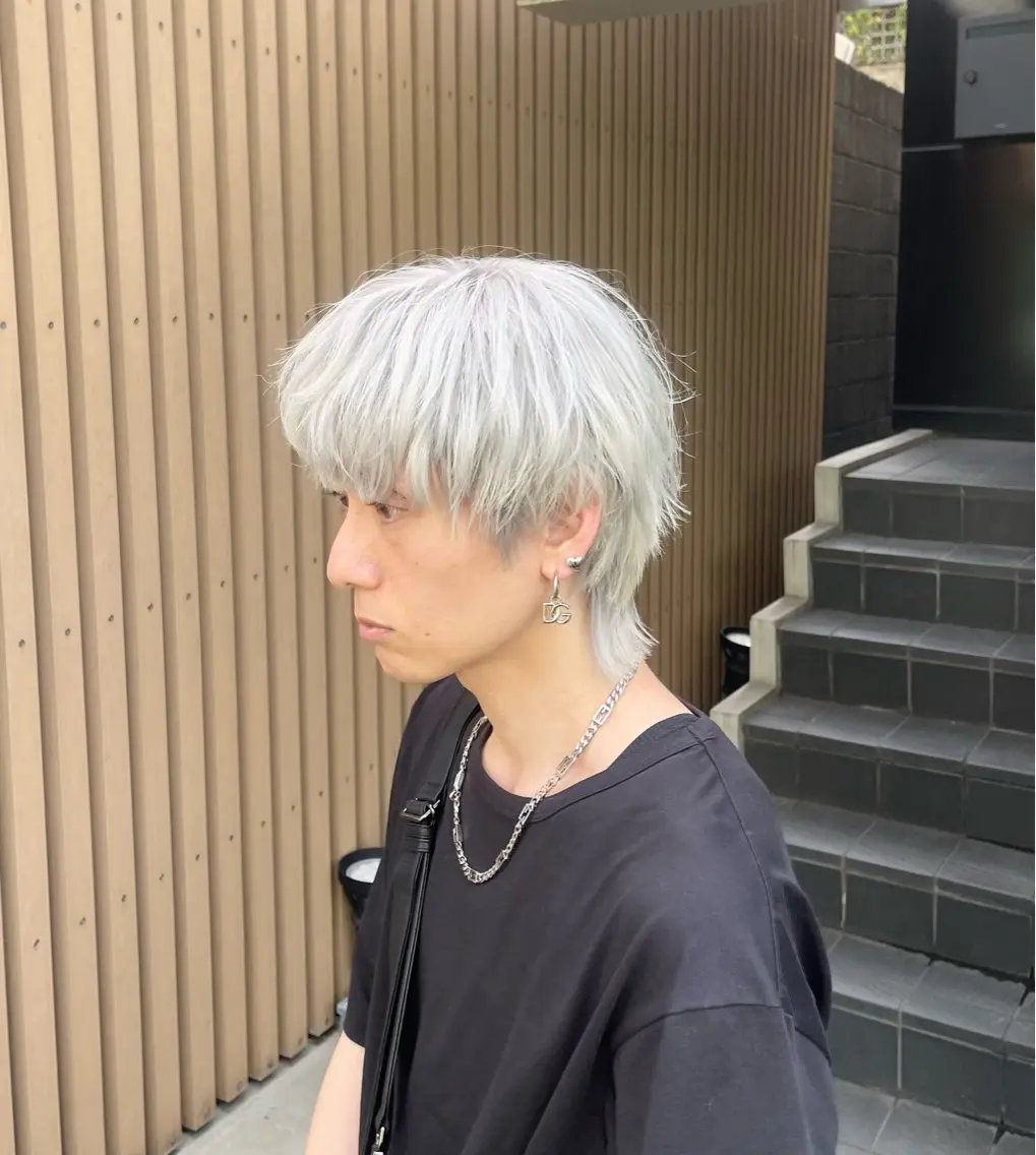 メンズ メンズブリーチ カット 東梅田エリアカラー ヘアセットNo. 1のヘアスタイル